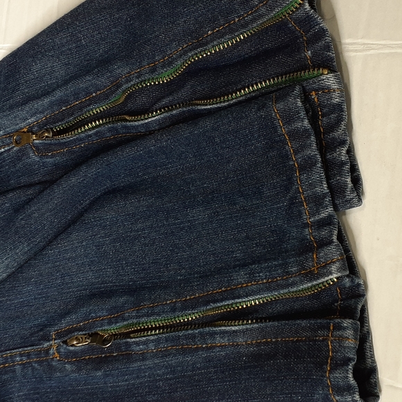 Fyi Kai Lu Jean's Size 27 Zippered Legs Blue Jeans - Picture 11 of 16